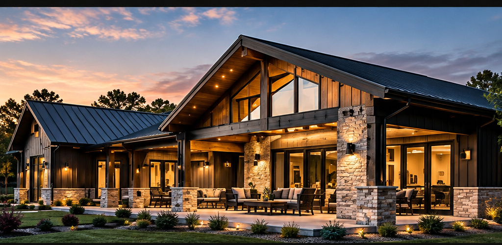 High-end custom barndominium